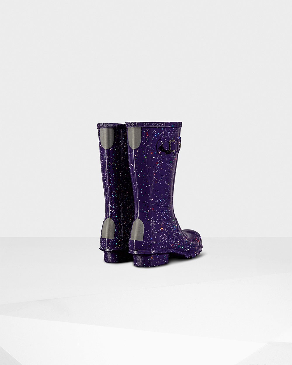 Kids Rain Boots - Hunter Original Big Giant Glitter (02LVCERGH) - Blue Purple